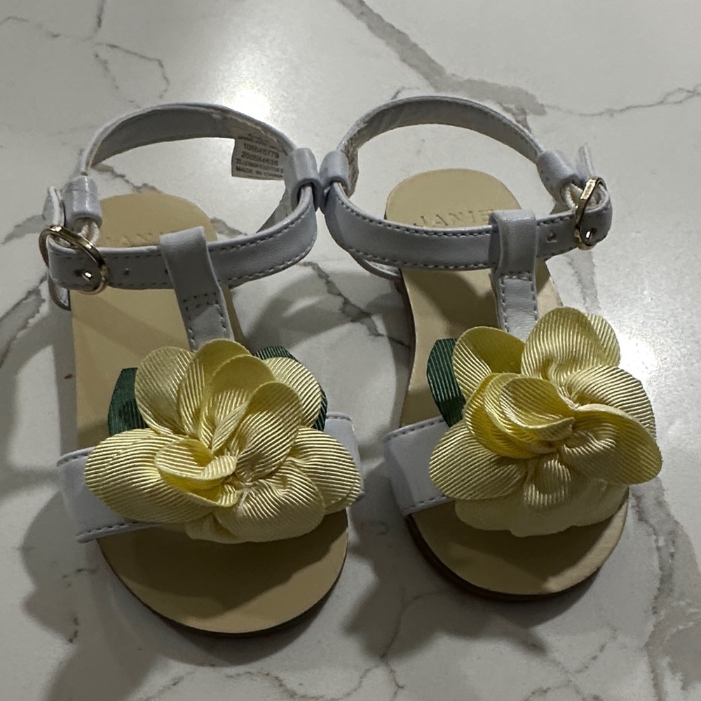Janie and Jack yellow rose sandal